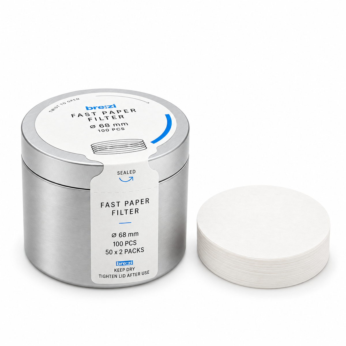 Brezi Fast Paper Filters - 68mm(100 pcs)