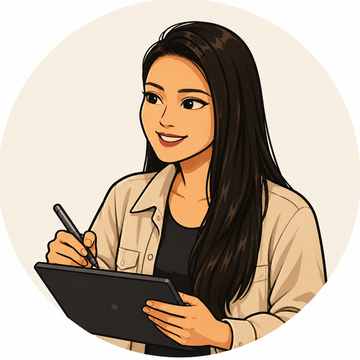 Illustration of Heidi smiling while taking user research notes
